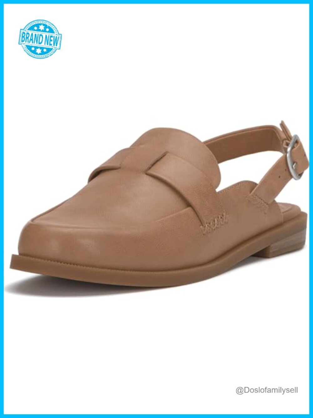 Lucky Brand Louisaa Slingback Mules Faux Leather Round Toe Flat